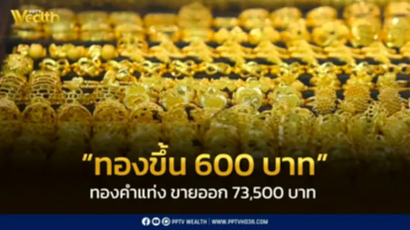 สมาคมค้าทองคำประกาศราคาทอง 19 ก.พ. 2569 ปรับขึ้น 600 บาท หลังจับตาการเจรจาสหรัฐฯ-อิหร่าน
