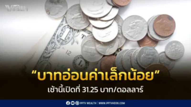 เงินบาทเปิดเช้าอ่อนค่าที่ 31.25 บาท/ดอลลาร์ แต่คาดแข็งค่าบนความผันผวนสูง