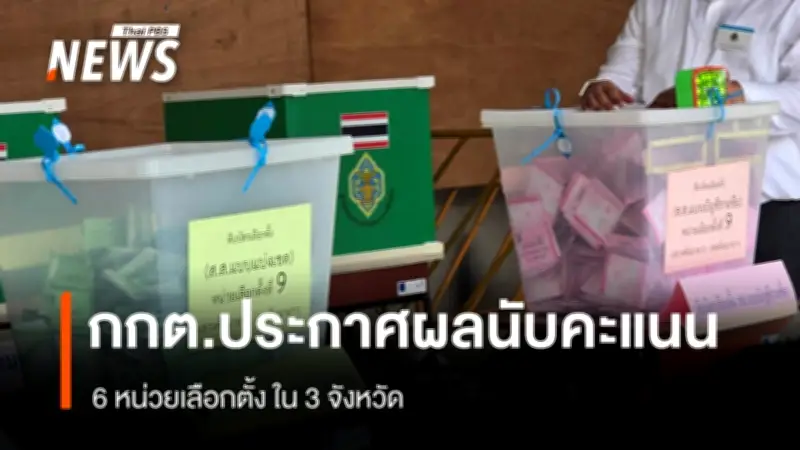 กกต. ประกาศผลนับคะแนนเลือกตั้ง สส. ใหม่ 6 หน่วยเลือกตั้ง ใน 3 จังหวัด