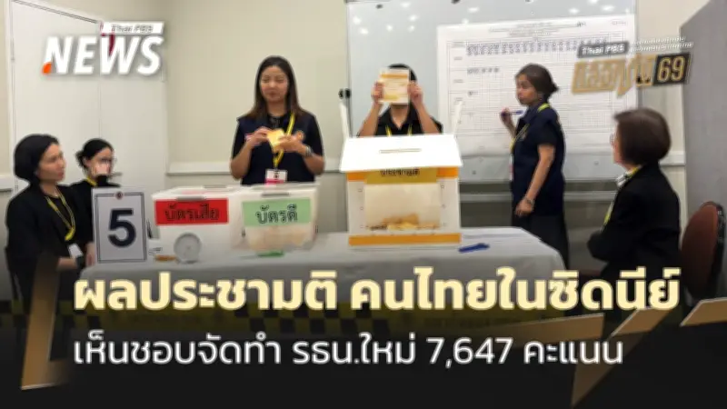 ผลประชามติซิดนีย์ คนไทยเห็นชอบร่างรัฐธรรมนูญใหม่ 7,647 คะแนน พบซองเปล่า 9 ใบ