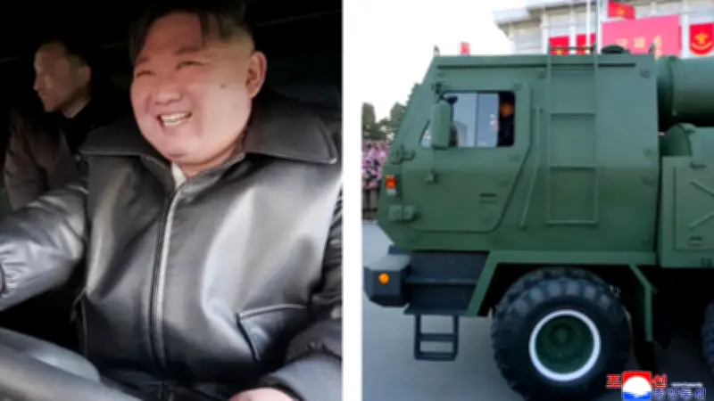คิม จองอึน โชว์ขับรถแท่นยิงจรวดหลายลำกล้อง ก่อนประชุมใหญ่พรรคแรงงานเกาหลีเหนือ