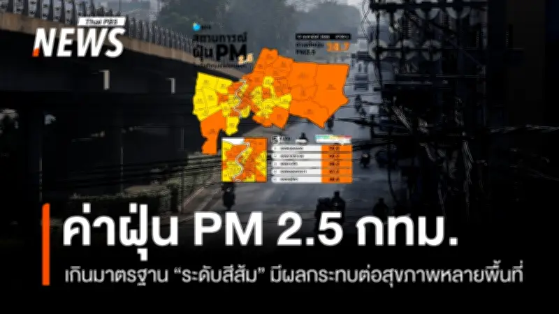 ค่าฝุ่น PM2.5 กรุงเทพฯ เกินมาตรฐาน 13 ก.พ. 2569 เขตหนองจอกสูงสุด แนะสวมหน้ากาก