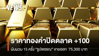 ราคาทองคำปิดบวก 100 บาท ผันผวน 15 ครั้ง ตามแรงดันจากดอลลาร์และข่าวการเมืองสหรัฐฯ