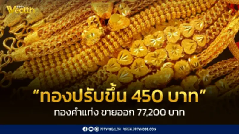 สมาคมค้าทองคำประกาศราคาทอง 17 มี.ค. 2569 เพิ่มขึ้น 450 บาทจากวันก่อนหน้า
