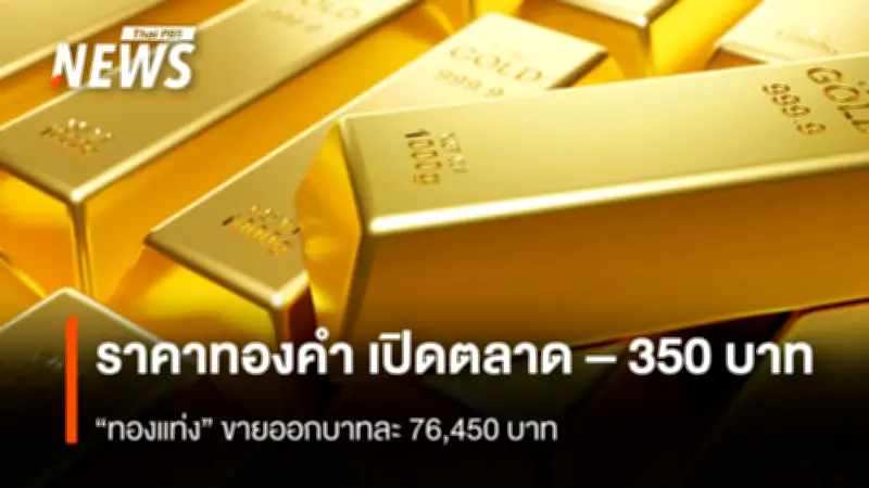 ราคาทองคำเปิดตลาดร่วง 350 บาท ทองโลกทดสอบแนวรับ 4,970 ดอลลาร์