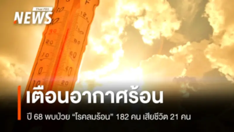รัฐบาลเตือนภัยโรคลมร้อน หลังปี 68 พบผู้ป่วย 182 ราย เสียชีวิต 21 คน