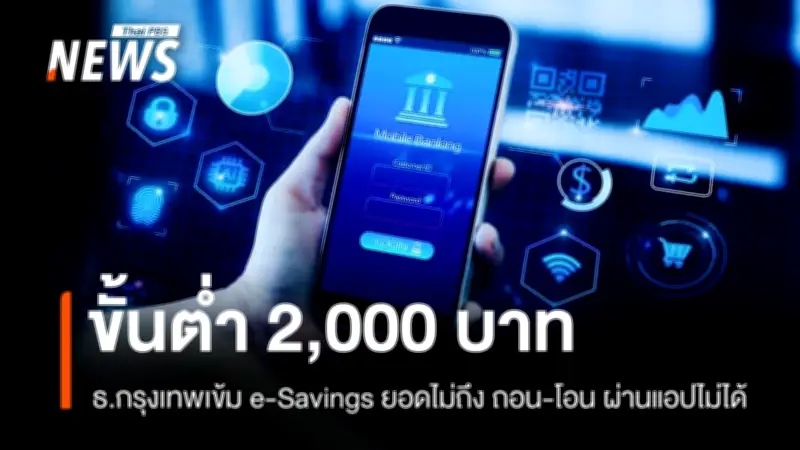 ธนาคารกรุงเทพประกาศเงื่อนไขใหม่ บัญชี e-Savings ต้องมียอดขั้นต่ำ 2,000 บาท เริ่ม 9 เม.ย.69