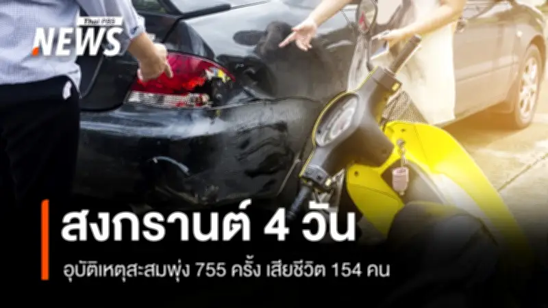 ศปถ. สรุปอุบัติเหตุสงกรานต์ 2569 วันที่ 13 เม.ย. เกิด 237 ครั้ง เสียชีวิต 51 คน
