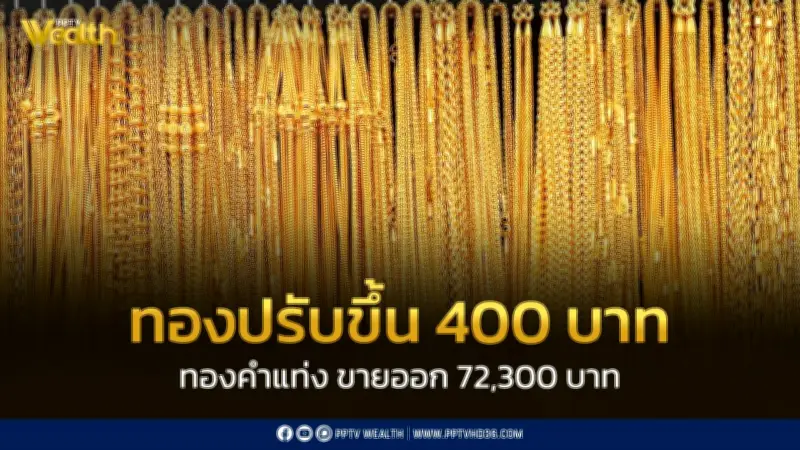 สมาคมค้าทองคำประกาศราคาทองพุ่ง 400 บาท ปิดตลาด 10 เม.ย. 2569