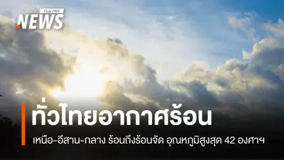 กรมอุตุนิยมวิทยาเตือนอากาศร้อนจัด 41-42 องศา พร้อมพายุฤดูร้อนช่วง 16-20 เม.ย.