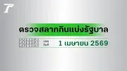 ผลหวยไทยรัฐ 1 เมษายน 2569 อัปเดตผลสลากกินแบ่งรัฐบาลรางวัลที่ 1 และเลขเด็ด