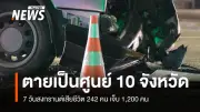 สรุปสถิติอุบัติเหตุสงกรานต์ 2569: เสียชีวิต 242 คน เจ็บ 1,200 คน หลัง 7 วันอันตราย