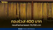 ราคาทองวันนี้ 29 เม.ย. 2569 ปิดตลาดร่วง 400 บาท ปรับราคา 21 ครั้ง
