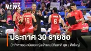 สมาคมวอลเลย์บอลเรียก 30 นักตบหญิงเก็บตัว เตรียมลุย VNL 2026 และ SEA V League