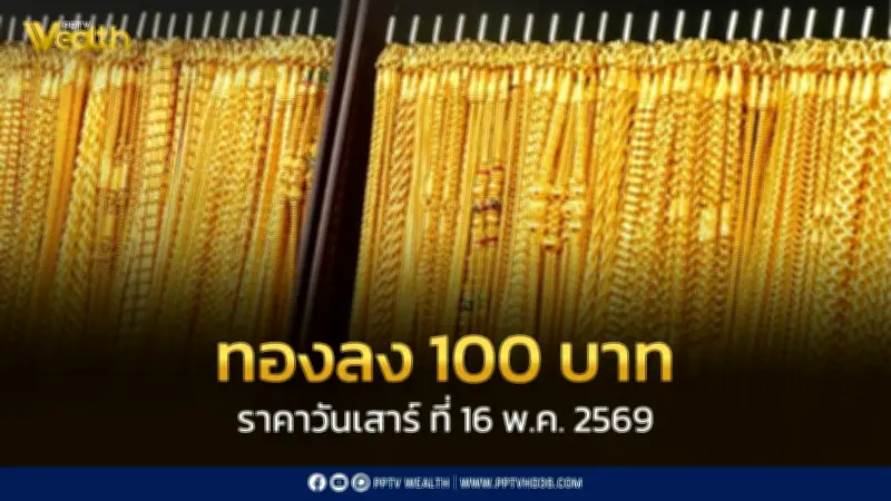 สมาคมค้าทองคำประกาศราคาทองวันนี้ 16 พ.ค. 2569 ร่วงตามทองโลก