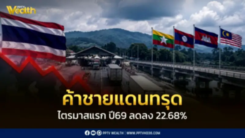 การค้าชายแดนไทยไตรมาสแรกปี 2569 ลดลง 22.68% กัมพูชายังเป็นศูนย์