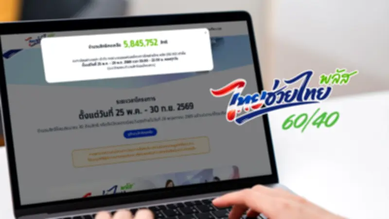 เช็กสิทธิไทยช่วยไทยพลัสคงเหลือกว่า 5.8 ล้านสิทธิ หลังปิดลงทะเบียนวันแรก