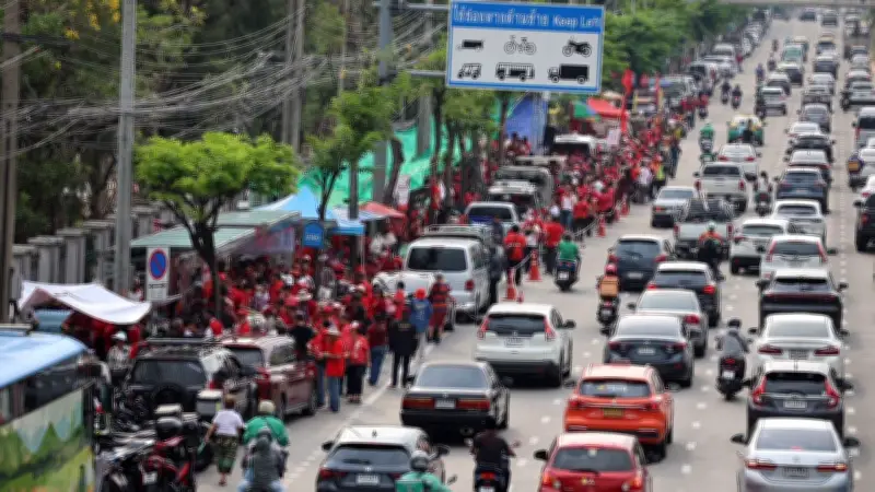 ตร.วางกำลังรับมือคนเสื้อแดงค้างคืนหน้าเรือนจำคลองเปรม รอรับทักษิณ