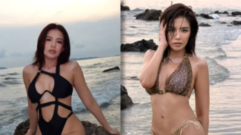 ใบเตย อาร์สยาม อวดหุ่นแซ่บในชุดว่ายน้ำสุดเซ็กซี่ริมทะเลระยอง
