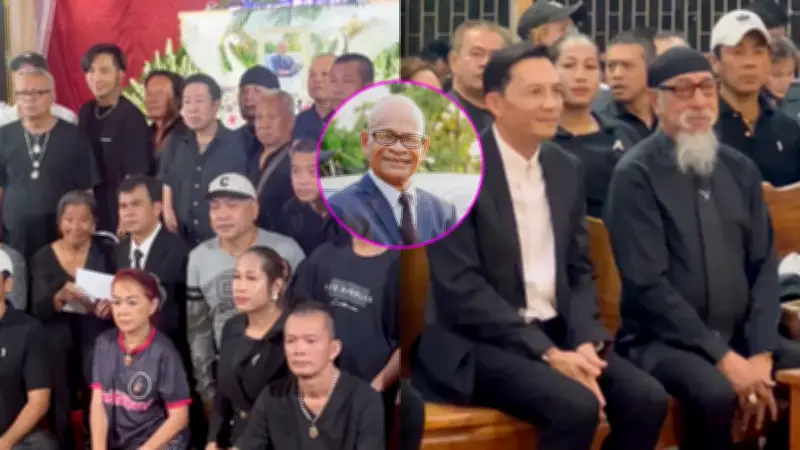 เพื่อนตลกแห่อาลัย 'สังข์ ดอกสะเดา' คืนแรกสวดพระอภิธรรม