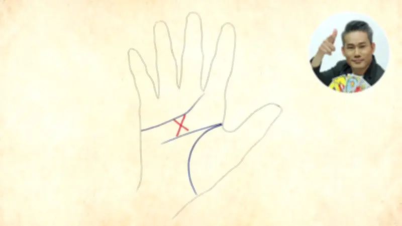 เส้นกากบาทกลางฝ่ามือ ความหมายดีหรือร้าย บอกโชคชะตา ซ้าย-ขวาต่างกัน