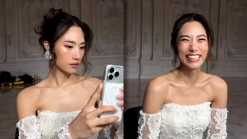 เปิดภาพล่าสุด เพลง ชนม์ทิดา ใส่ชุดเจ้าสาวสีขาว สวยปังออร่าจับ