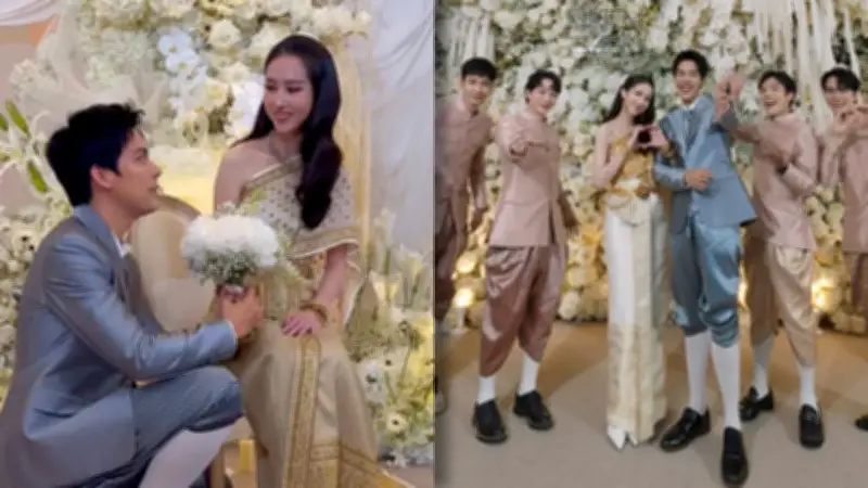 เต้ SBFIVE ควงแฟนสาวแต่งงานแล้ว เพื่อนเจ้าบ่าวมากันครบทีม
