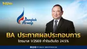 บางกอกแอร์เวย์ส ไตรมาส 1/2569 กำไรสุทธิ 2,099.2 ล้านบาท เติบโต 24.5%