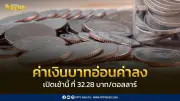 ค่าเงินบาทเปิด 32.28 บาท/ดอลลาร์ อ่อนค่าตามสถานการณ์ตะวันออกกลาง