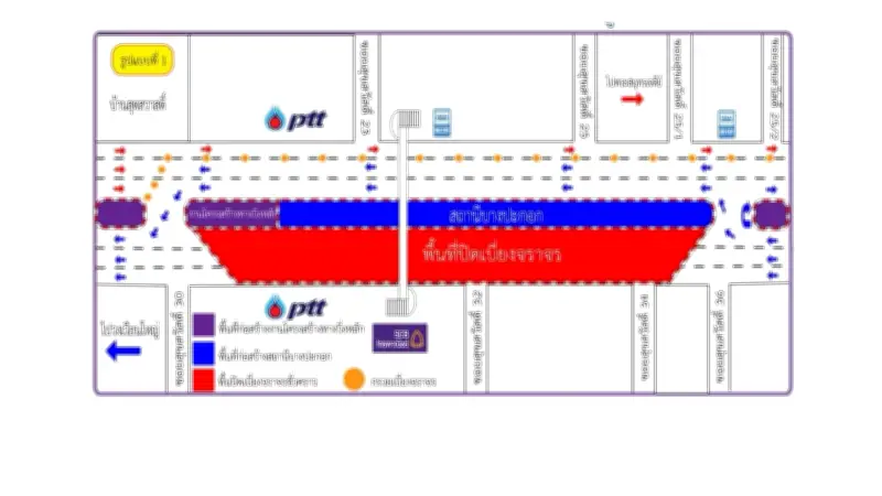 ปิดเบี่ยงจราจรซอยสุขสวัสดิ์ 30-34 ติดตั้งคานสถานีบางปะกอก 3 เดือน