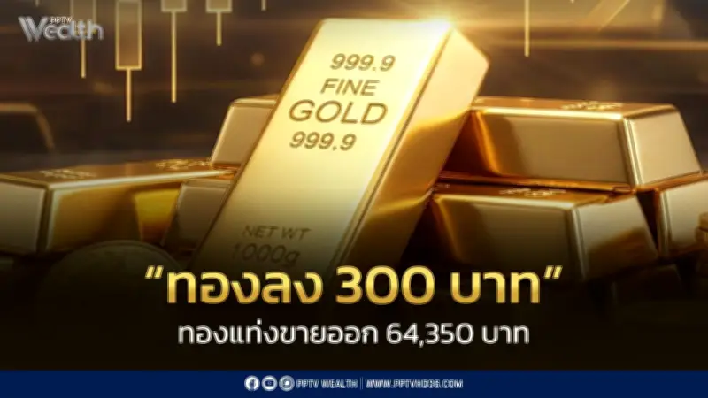 ราคาทองคำวันนี้ 29 มิ.ย. 2569 ร่วง 300 บาท ทองคำแท่งขายออก 64,350 บาท