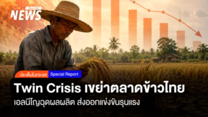 วิกฤตซ้อนวิกฤต! ส่งออกข้าวไทยทรุด เอลนีโญ-สงครามตะวันออกกลางถล่ม Twin Crisis เขย่าตลาดข้าวไทย